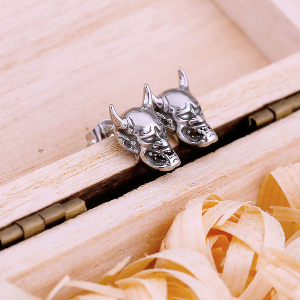 Pendientes góticos de calavera fantasma para hombre, estilo hip hop, estilo motero.