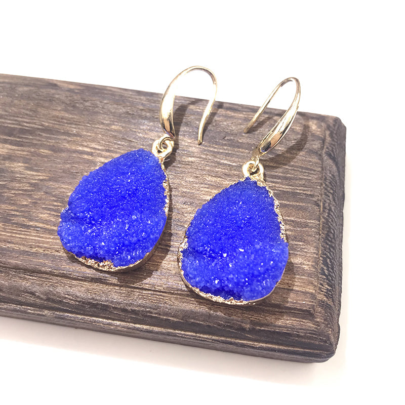 European Jewelry Colorful Water Drop Dangle Earrings