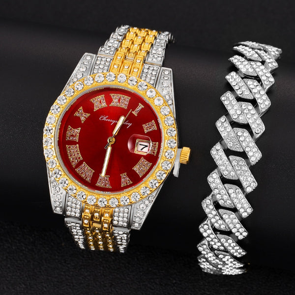 Hip Hop Iced Out Men Women Watch With Bracelet