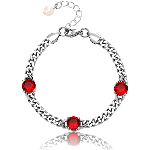 Nueva pulsera ajustable de eslabones cubanos con corazón, resistente al agua y con piedras checas heladas