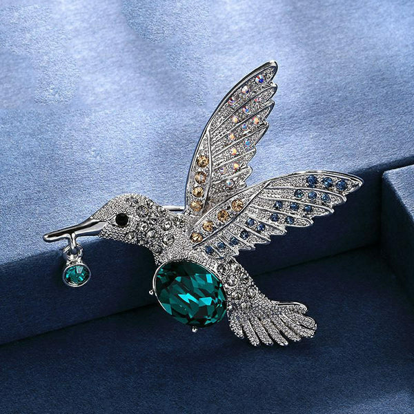 Fashion Crystal Brooch Female Temperament All-match Alloy Hummingbird Corsage Accessories