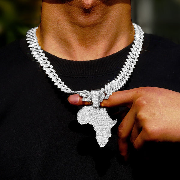 African Map Pendant Necklaces For Women Men