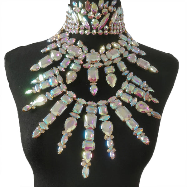 Luxury Glass Crystal Multilayer Necklace for Women