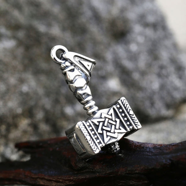 Collar con colgante de martillo de Thor vikingo vintage para hombre