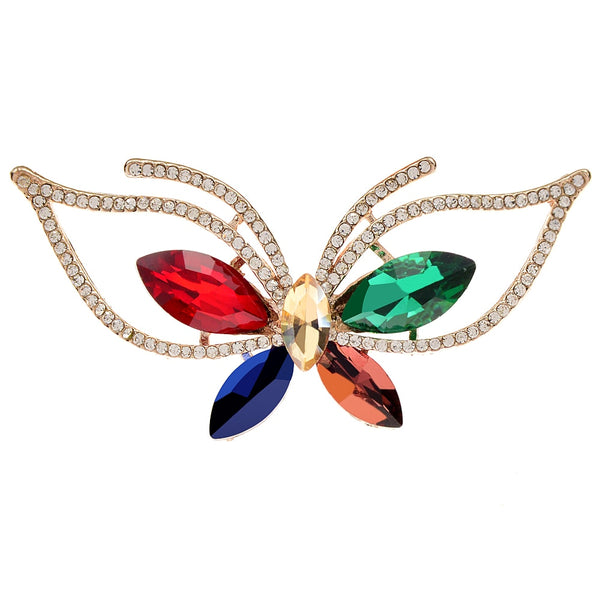 Rhinestone Butterfly Brooches For Women Winter Fashion Pin Insect Jewelry