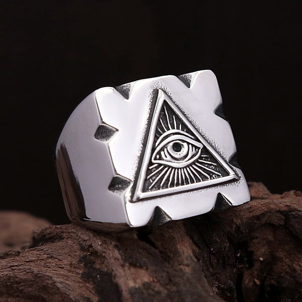 Anillos masónicos de acero inoxidable de alta calidad con el Ojo de Horus