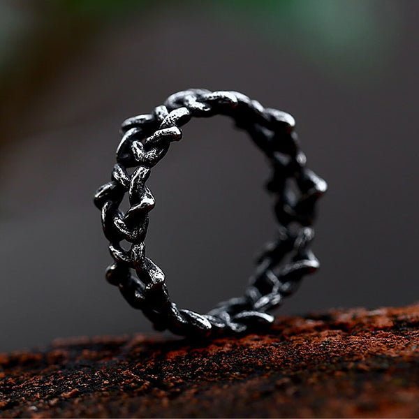 Anillo de hexagrama creativo y sencillo de acero inoxidable para hombres y mujeres.