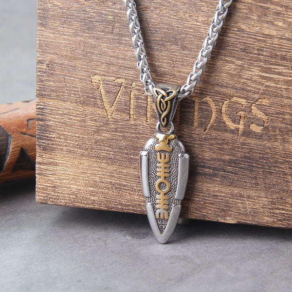 Collar de lanza de Odín de la mitología nórdica para hombre, colgante de punta de flecha de Gungnir de acero inoxidable