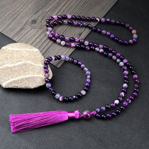 Collar y pulsera de cuentas de ónix negro de alta calidad para mujer, conjunto de joyería informal