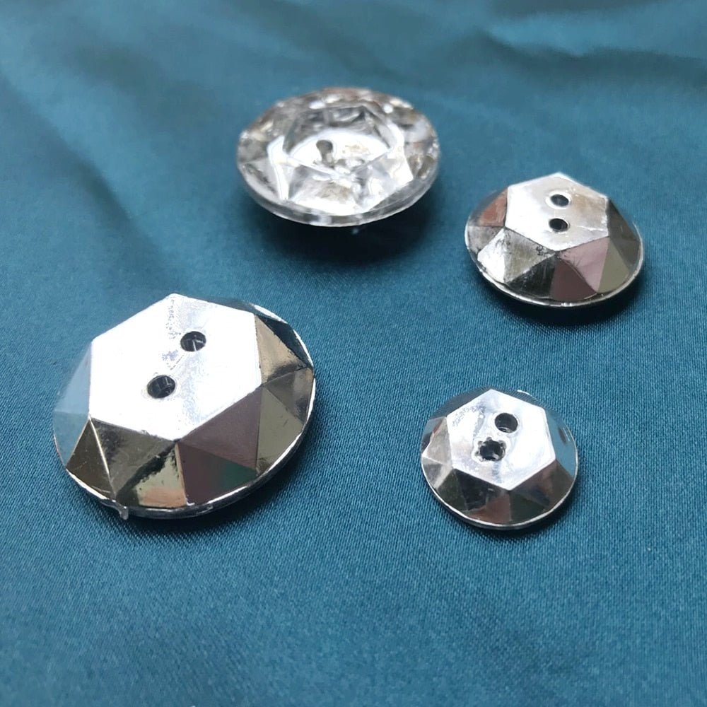 15/20/25MM Round Acrylic Buttons Flatback 2 Holes Apparel Bags Shoes Sewing Accessories DIY