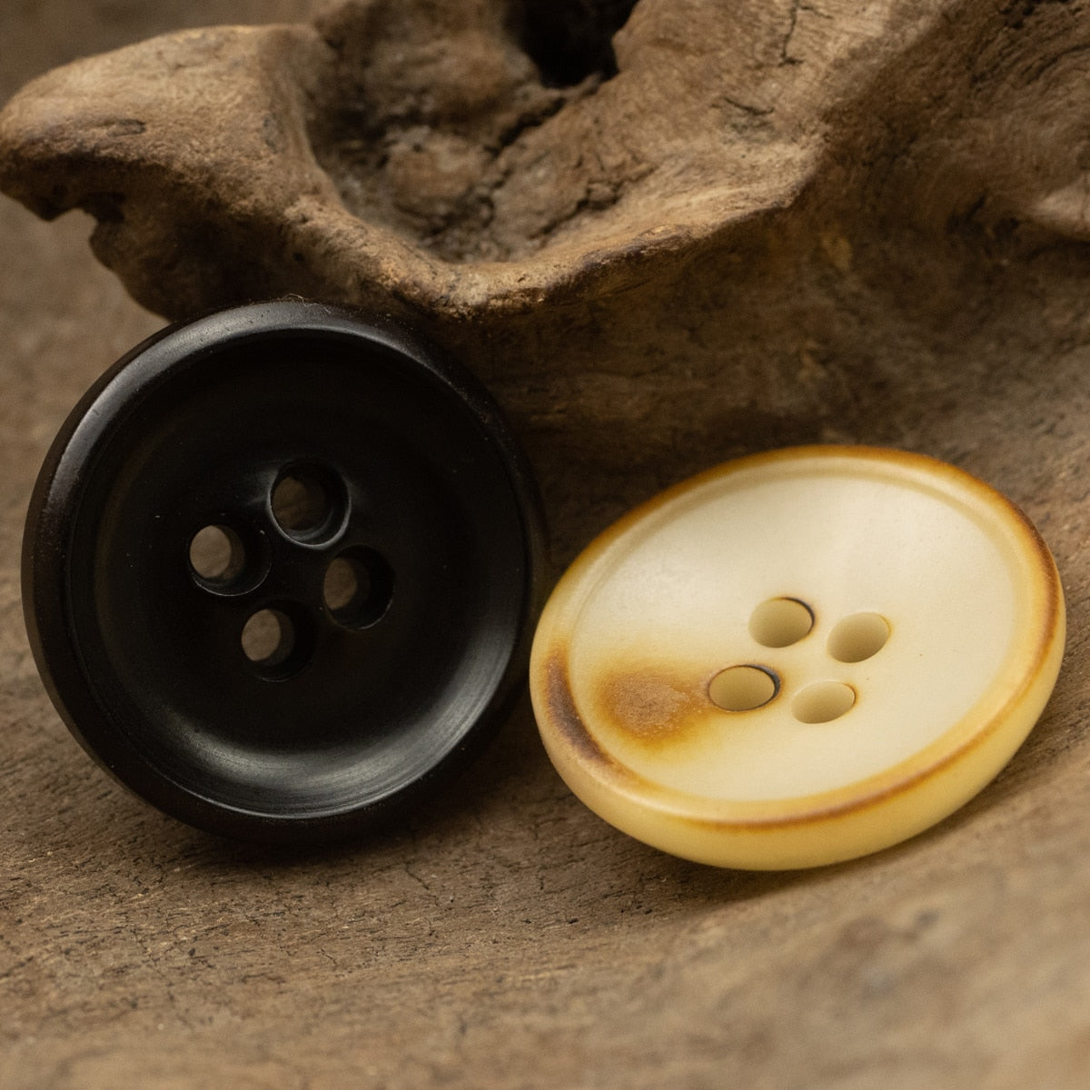 Retro Scorched Corozo Button for Clothing Dark Brown Suit Buttons