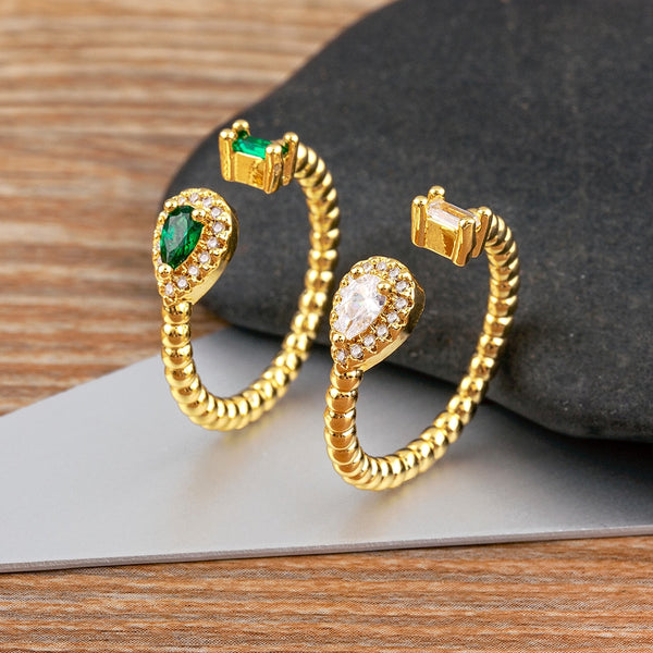 Anillos de compromiso de circonita de moda para mujer