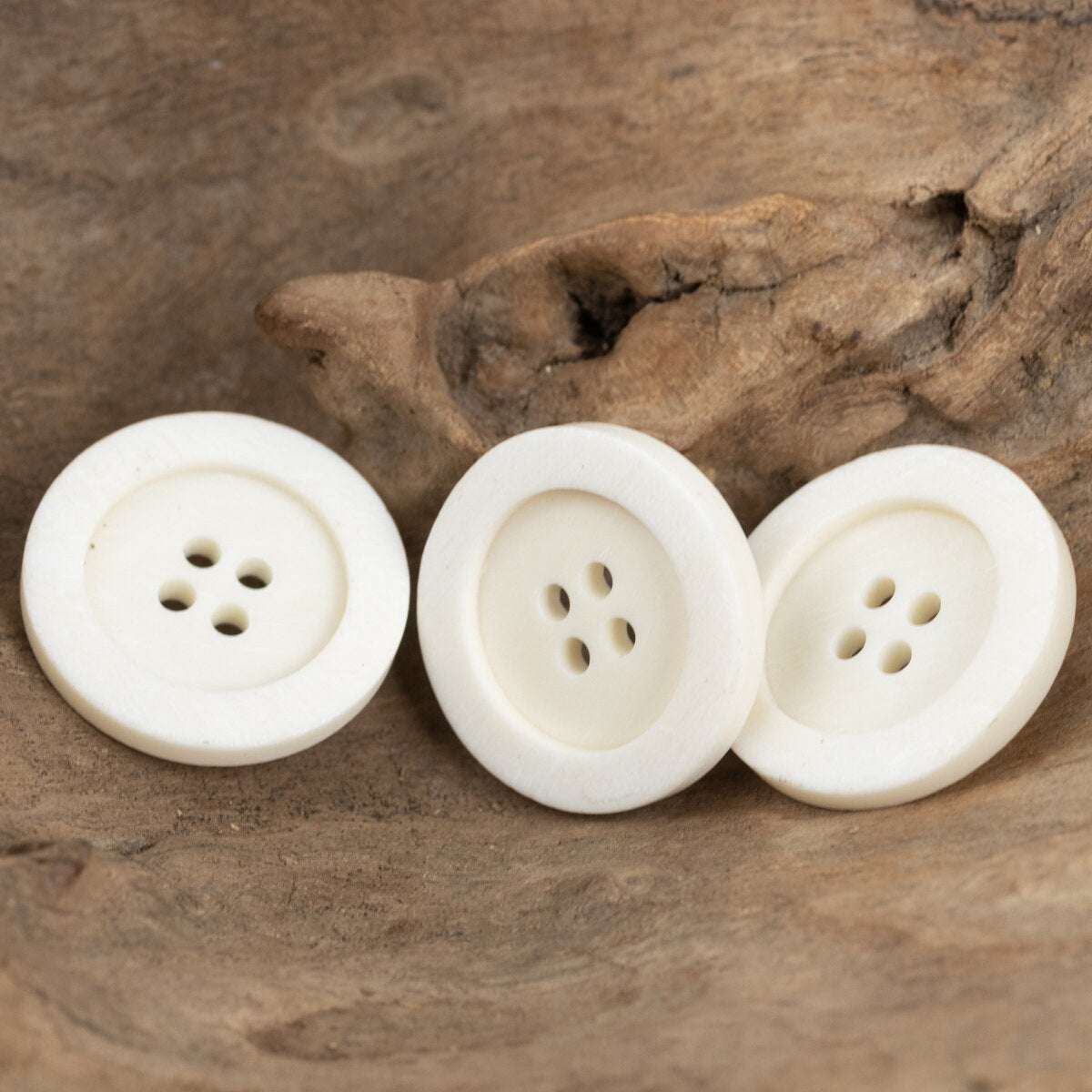 6pcs Frame White Bone Buttons Natural Material Heavy Classic White Buttons