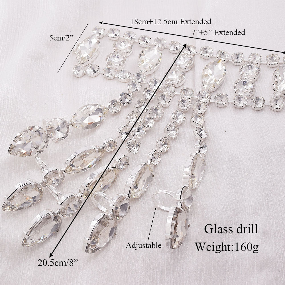 1piece Glitter Gloves Bracelet Finger Crystal Designer Women Accessories