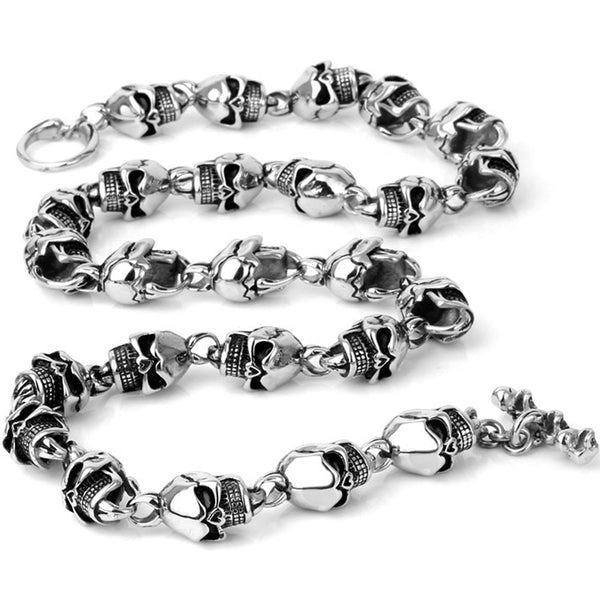 15MM Skull Head Link Chain Necklace for Men