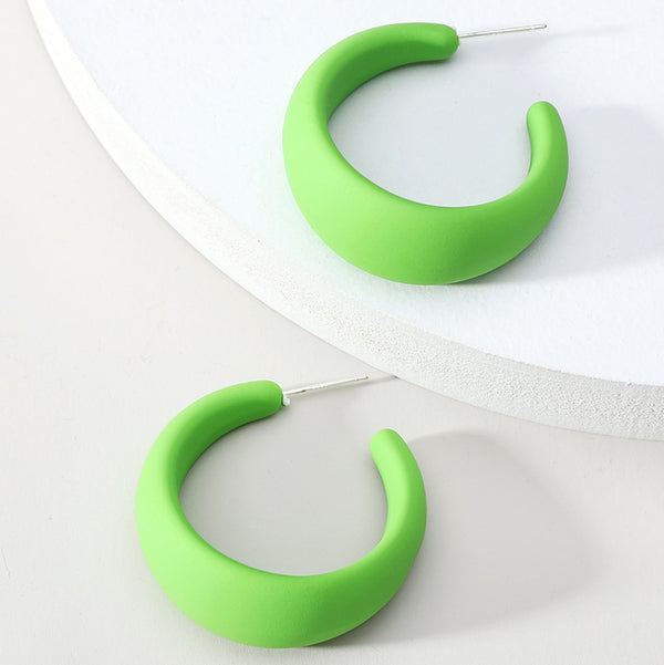 Pendientes de aro acrílicos circulares de moda para mujer
