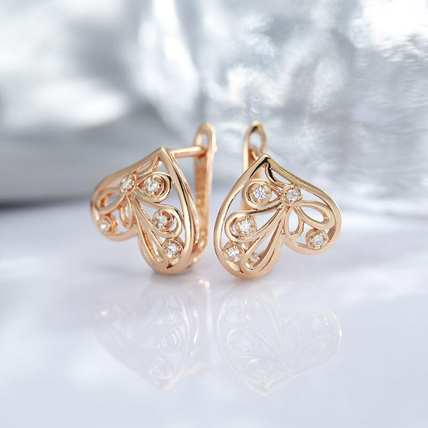 Pendientes con diseño geométrico de corazón hueco y candado inglés para mujer