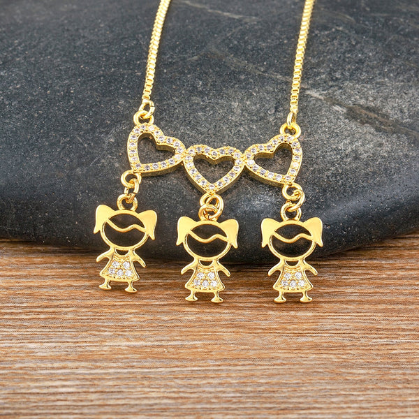 Gran oferta, collar con colgante de corazón para familia, amor, mamá, papá, hijo e hija.