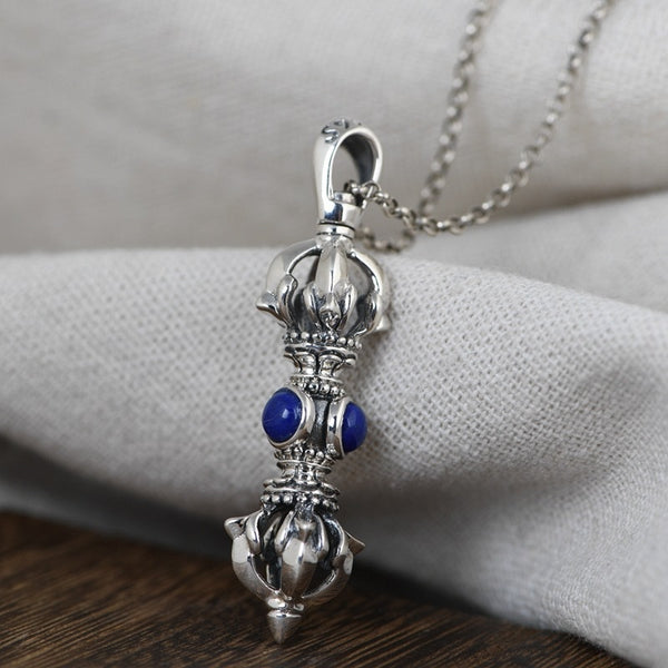 Colgante Vajra Budista de Plata Pura S925 de Unibabe