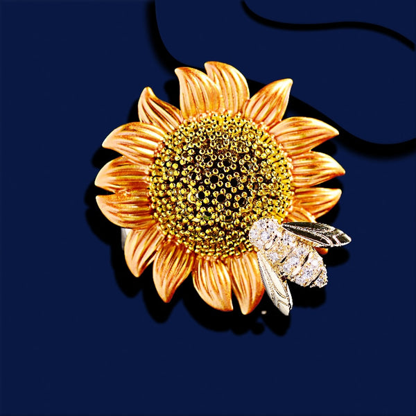 Sunflower Coat Corset Female Suit Cardigan Pin Small Bee Sunflower Brooch