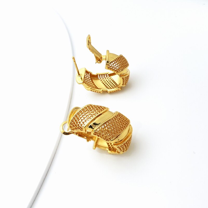 Gold Plated Round Earrings For Women