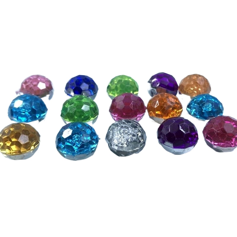 Year-Round Universal Female Clothing Sweater Accessories Mixed Color Electroplating Point Drill Acrylic Button