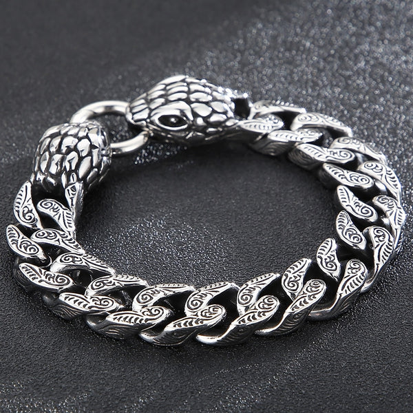 Pulsera con cabeza de serpiente para hombre
