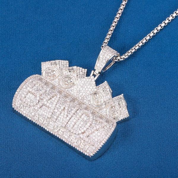 Hip Hop Fashion BANDZ In Cash We Trust Pendant With Chain For Men Women