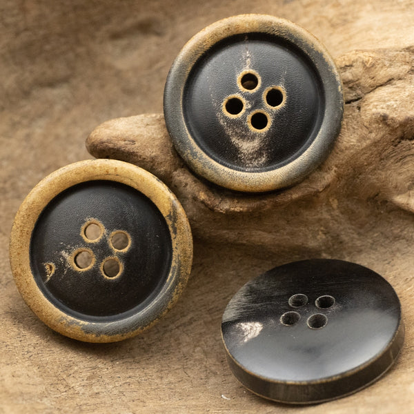 Juego de 10 botones de cuerno auténtico retro quemados para blazer y traje DIY