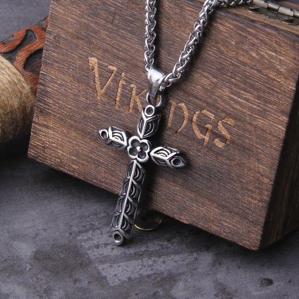 Collar con colgante de cruz vintage para mujer y hombre