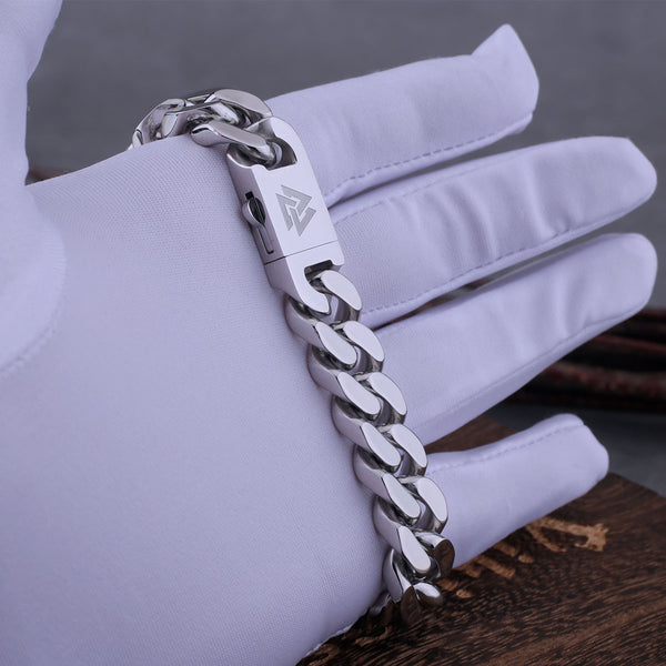 Viking Cast Cuban Chain Men's Bracelet Stainless Steel Fine Polished Chain