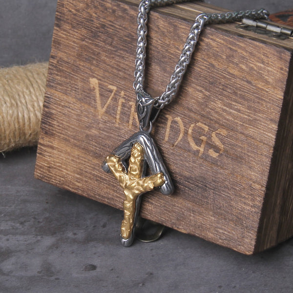 Collar con colgante de runa vikinga de Odín de Noridc con cadena de acero inoxidable, regalo para hombre