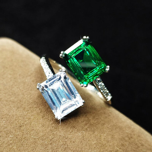 Anillo de lujo vintage para mujer con apertura ajustable