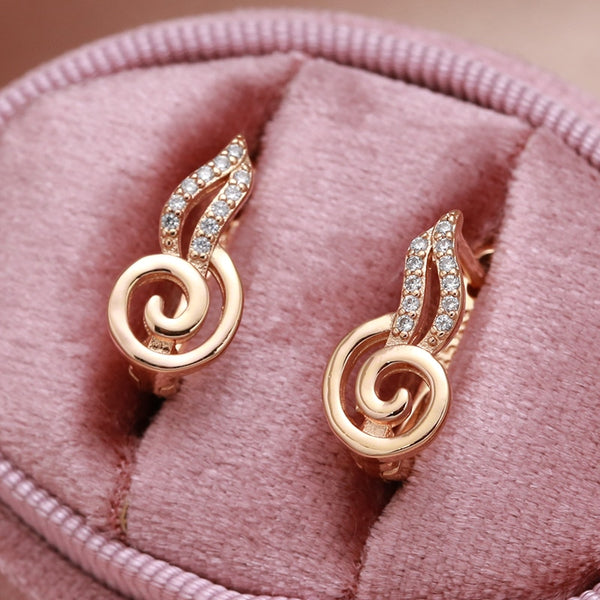 Nuevos pendientes de oro rosa 585 con circonitas blancas