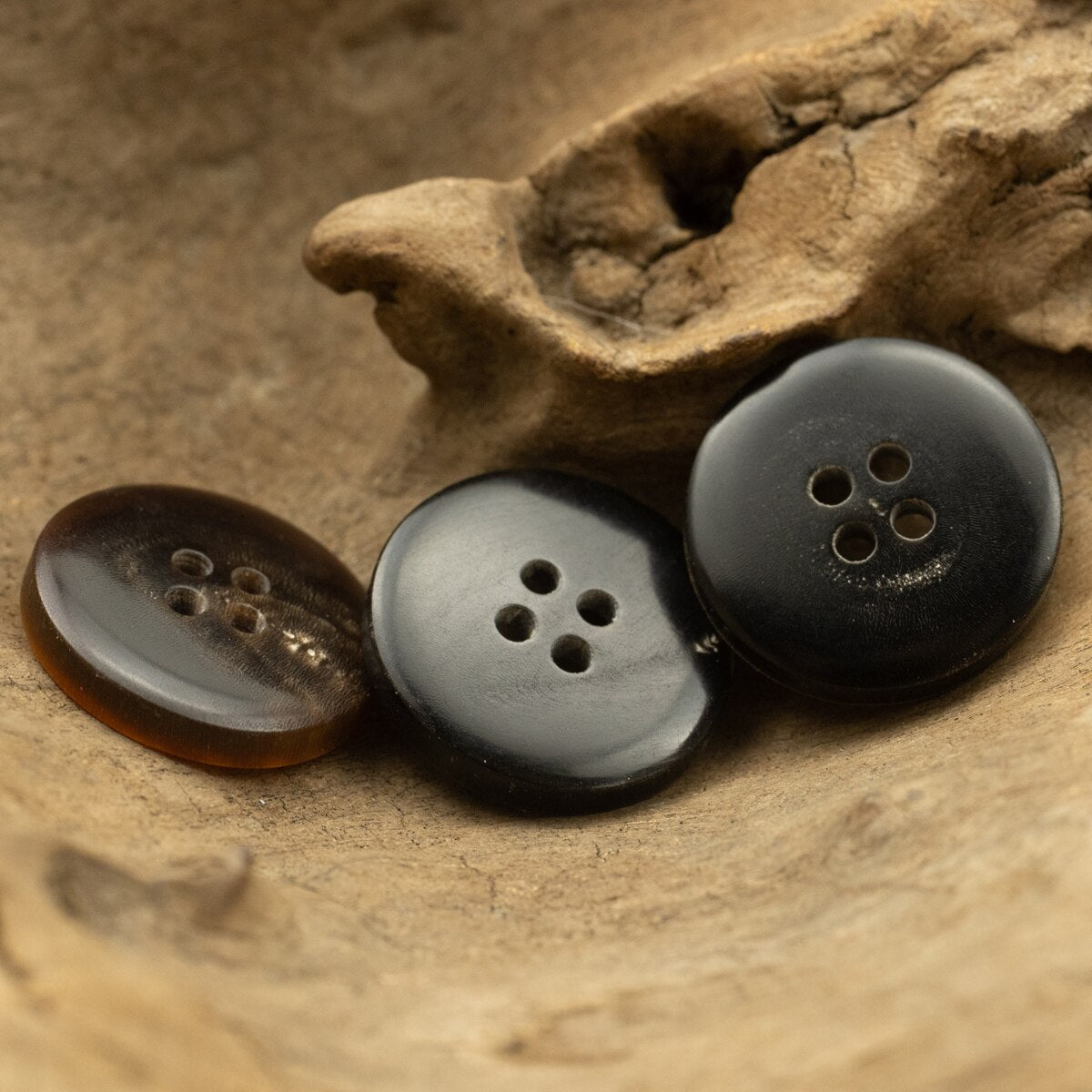 5pcs Bowl Retro Real Horn Button Set for Blazer Suit 3 Styles DIY Accessories