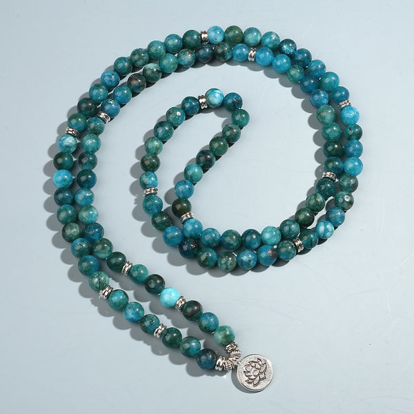 Pulsera elástica con cuentas de apatita de 8 mm