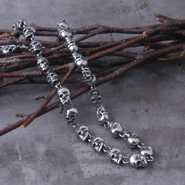Collar de cadena de calavera punk para hombre, de acero inoxidable, nuevo diseño.
