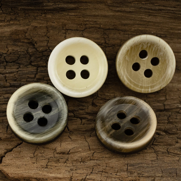 11 botones de camisa de resina con textura de madera de 10 mm/11,5 mm