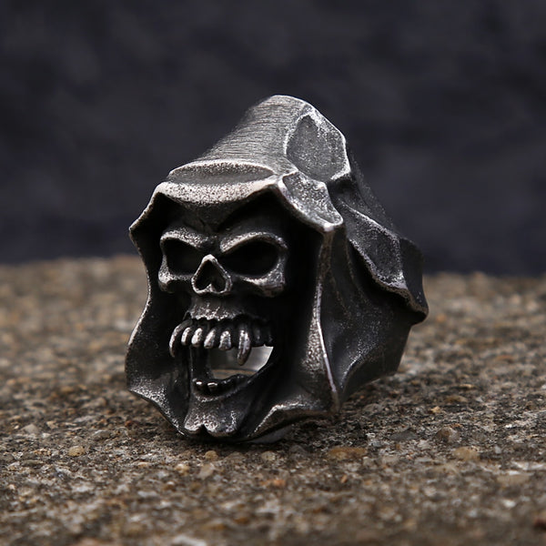 Anillo vintage de calavera de la muerte dominante para hombre