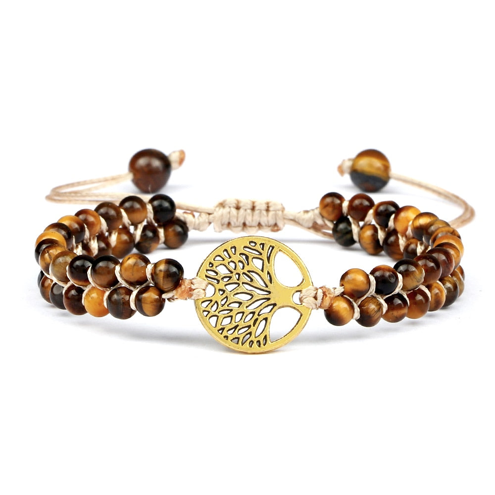 4mm Natural Tiger Eye Stone Beads Bracelets