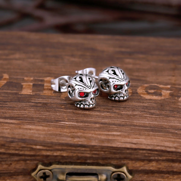 Pendientes vintage de calavera para hombre y mujer, estilo hip hop, punk, gótico.