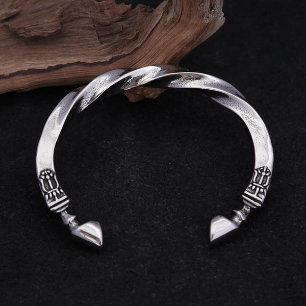 Brazaletes vikingos vintage de acero inoxidable para hombre