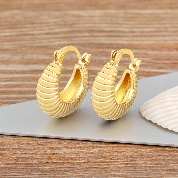 Versatile Threaded Ear Buckle Gold Plated Earrings Jewelry Gift