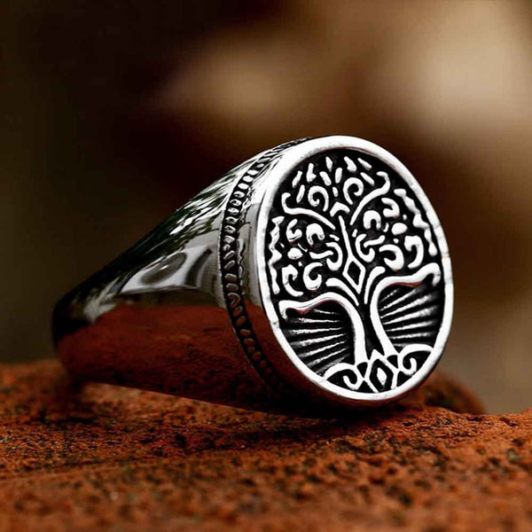 Nuevos anillos vikingos vintage con el árbol de la vida para hombre