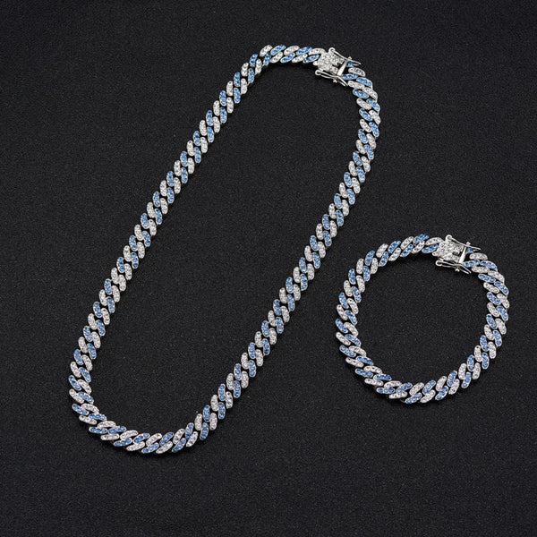 Collar de cadena brillante con diseño de hip hop para hombre y mujer
