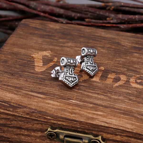 Pendientes de ancla vikingos nórdicos para hombre