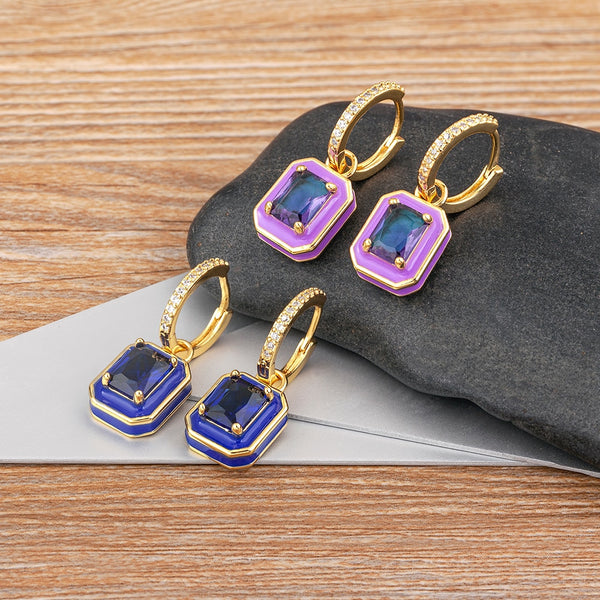 Pendientes geométricos de moda con hebilla para la oreja para mujer