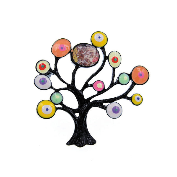 New Enamel Tree Brooches For Women Fashion Design Paint Pin Winter Jewelry