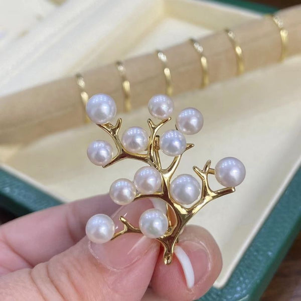 Trendy Natural Freshwater Pearl Multi Bead Brooch