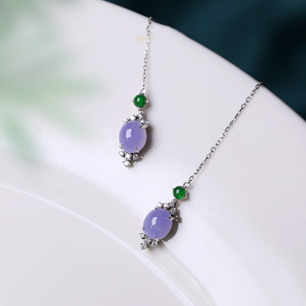 New original design purple chalcedony pigeon egg Earrings